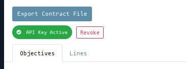 Active API Key ready for revocation