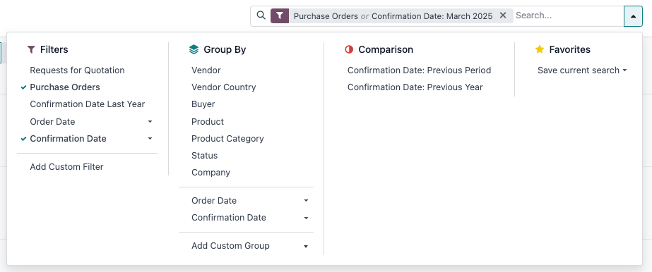 The search bar for the production analysis report.