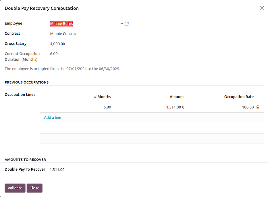 Holiday Pay Recovery Double Wizard.