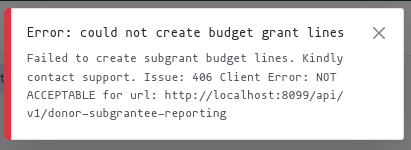 Reporting error feedback