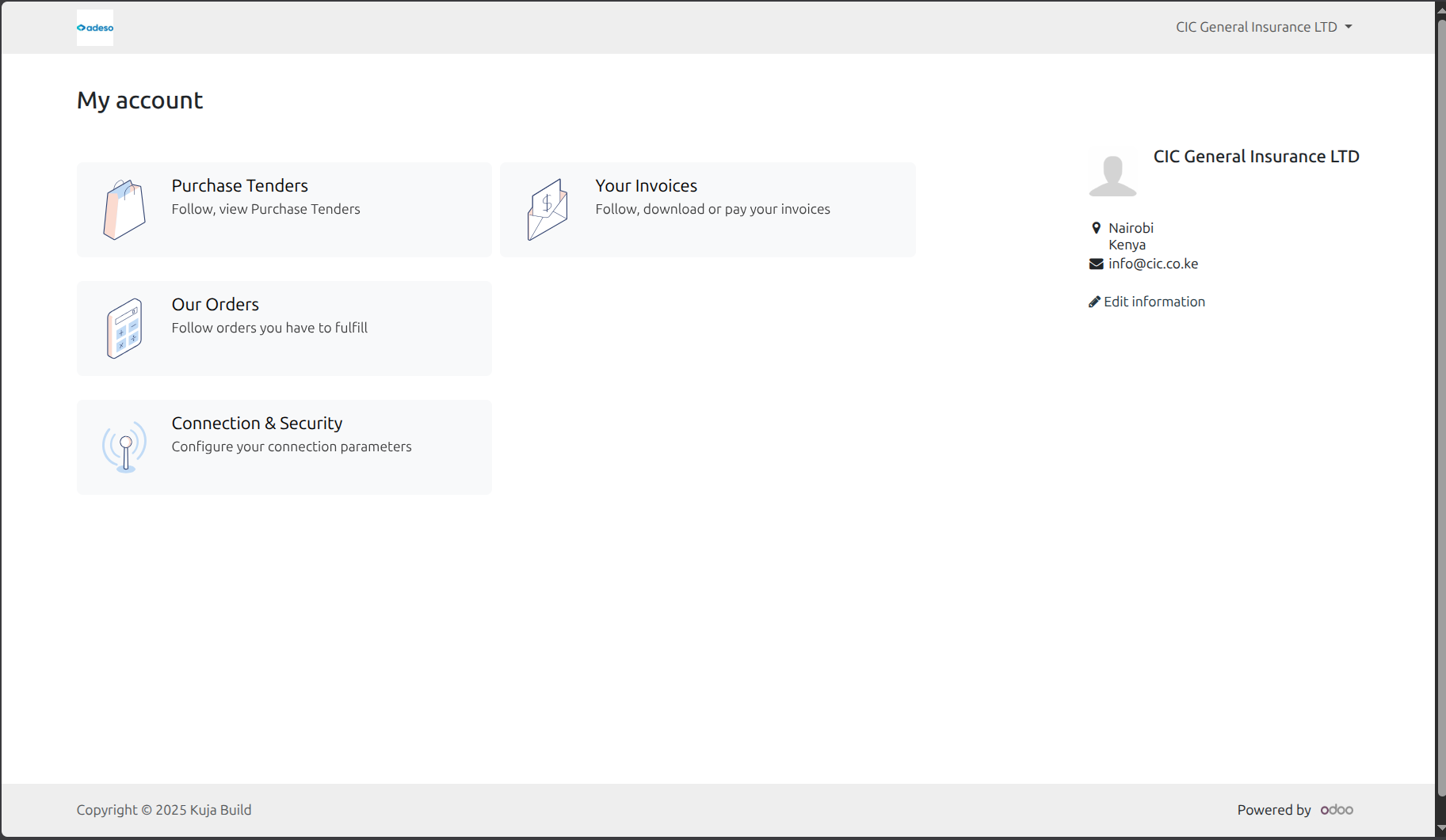 Vendor Portal View - Dashboard.